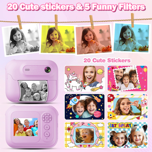 Cámara Digital Térmica para Niños con 20 Lindas Pegatinas, 5 Filtros Divertidos y Múltiples Marcos, para Aprendizaje Artístico e Intelectual - Product Image 4