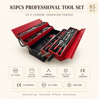 Kit d'outils mécaniques 85 pièces OEM : Jeu de clés à cliquet en acier, outils de réparation automobile, boîte à outils domestiques, kits de tournevis