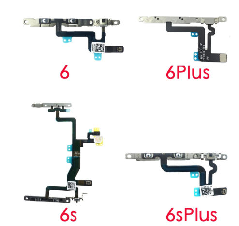 For iPhone 6 6s 7 8 X XR XS Max Volume Power Flex with Sound Mute Switch Mobile Phone Flex Cables for 6 Plus 6s Plus 7 Plus 8 Pl