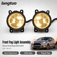 Ensemble de feux antibrouillard avant ABS haute luminosité avec faisceau de câblage et interrupteur pour Ford Fiesta 2013-2017 Hatchback Sedan