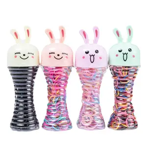 Cartoon Straight Ear Rabbit Bottle Quality Low Price Golden Supplier Custom Printed Elastic Rubber Hair Band Making Rubber