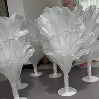 Arbre de fleurs géant en gaze fait main, design plissé, décoration florale 3D en gaze pour table, idéal pour les arrière-plans de mariage et les accessoires de photographie