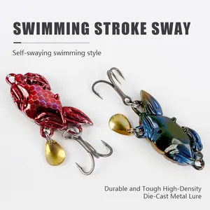 LUSHAZER Leurre de pêche en forme de <span class=keywords><strong>crabe</strong></span> 10g appât dur en métal pour maquereau, truite, brochet, bar, leurre dur artificiel pour poisson - Product Image 4