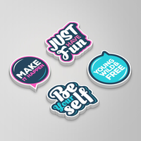 Stiker Vinyl Perekat Cetak Offset CMYK Anime Populer, Tahan Air, Potongan Presisi, Warna dan Ukuran Kustom, untuk Laptop