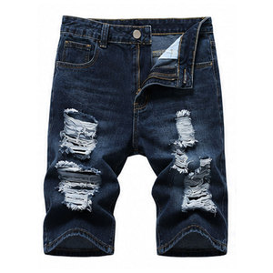 Shorts en jean tricoté coupe droite taille mi-haute pour homme, coupe slim, style streetwear décontracté d'été, nouvelle collection, sur mesure, vente en gros - Product Image 5