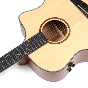 Guitarra Acústica Sevillana de Alta Gama, Totalmente de Abeto Macizo, con Pastilla, al por Mayor - Product Image 4