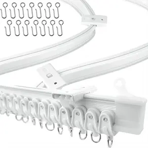 Tối giản Scandinavian giá thấp nhà máy sản xuất trắng đen nhựa cong <span class=keywords><strong>Curtain</strong></span> rails Hot Bán PVC <span class=keywords><strong>Curtain</strong></span> <span class=keywords><strong>Rail</strong></span> - Product Image 1