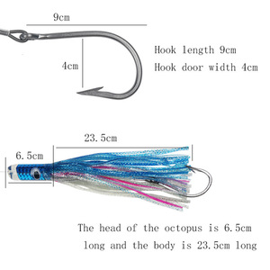 Señuelo de Pesca YJAquahunter Octopus, Cebo Suave de 30cm y 167g, Cabeza de Resina, Señuelo de Calamar para Pesca en Agua Salada - Product Image 3