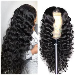 Venta al por mayor de pelo medio natural de la onda del cuerpo sin pelo peluca frontal de encaje completo en negro para las <span class=keywords><strong>mujeres</strong></span> - Product Image 3