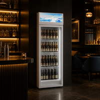 Réfrigérateur commercial vertical électrique personnalisable pour boissons, avec porte vitrée, pour magasin de détail