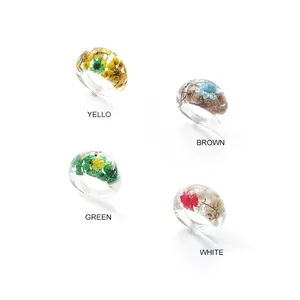Declaração moda Colorful Flower resina chunky anel para mulher jóias acetato lucite anel fábrica atacado acessórios personalizados