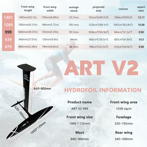 Hotsale ART V2 999 ฟูลคาร์บอน ฟอยล์บอร์ด ปีกกว้าง 1038 ตารางเซนติเมตร ปีกหน้า/ปีกหลัง/ลำตัว/เสาไฮโดรฟอยล์ พร้อมกระเป๋า JFS ART V2 - Product Image 4