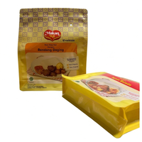 Emballage de bento de boeuf rendu à fond plat recyclable avec huit joints latéraux, pochette debout avec trou pour cheveux et fermeture éclair