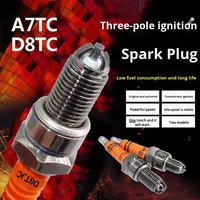 Bougie d'allumage pour moto A7TC D8TC B8TC 1308 100 110 125 150 Trois broches Tier-3 Économie d'énergie Tête hexagonale Ronde