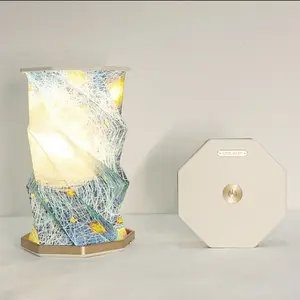 LED Retro Folding Rotating Lamp Creativity Rechargeable Light Giveaway Mini Gifts Small Night Lights With Customizable Patterns