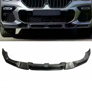 Real Carbon Fiber Front Bumper Lip Chin Spoiler Splitter Protector Lower Diffuser for BMW X6 G06 2020-2022 Sport Utility 4-Door