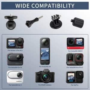 Soporte de ventosa triple con poste de extensión largo para <span class=keywords><strong>Insta360</strong></span> X5 X4 X3 <span class=keywords><strong>X2</strong></span> <span class=keywords><strong>One</strong></span> RS GoPro Max 360 <span class=keywords><strong>Kit</strong></span> de parabrisas de coche - Product Image 6