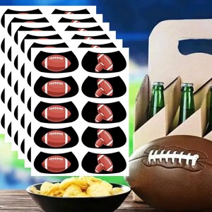 Máscaras para los ojos con temática de fútbol, accesorios para juegos de fiesta, diseño negro con pelota roja para niños y adultos, uso en eventos divertidos - Product Image 2