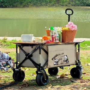Açık Hava Karavanı Taşınabilir Karavan Piknik Arabası Geniş Tekerlekli Toplama Arabası - Product Image 1