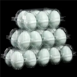 Disposable Plastic Egg Tray Box Eco-friendly Factory Price 15 Counts 20 Holes Clear PET Blister Clamshell Plastic Egg Tray