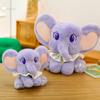 Nouvelle Peluche Éléphant Brodé Mignon avec Doublure en Maille pour Filles, Cadeau Apaisant pour Enfants, Doudou en Tissu