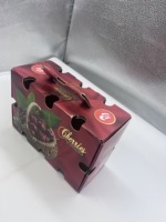 Boîte cadeau cerise imprimée personnalisée-Emballage ondulé pliable portable avec trous d'aération pour fruits frais