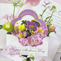Nouveaux modèles fête des mères fleur bricolage boîte d'emballage portable Kraft papier fleur Arrangement floral wrap matériel en gros
