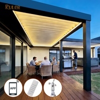 Casa Inteligente para Jardín, Estructura Metálica Resistente, Pérgola Moderna de Aluminio para Exteriores