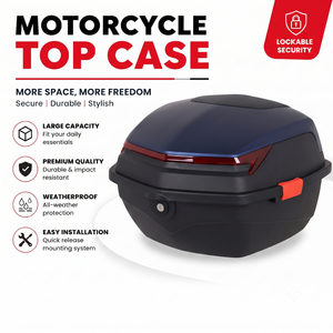 Oferta Especial: Baúl Trasero para Motocicleta <span class=keywords><strong>de</strong></span> 35 Litros, Impermeable, ABS y PP, con Cerradura Mecánica, Color <span class=keywords><strong>Azul</strong></span> <span class=keywords><strong>Prusia</strong></span> - Product Image 1