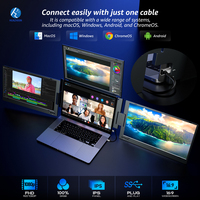Moniteurs de jeu LCD FHD portables triples flambant neufs 2025 avec support, moniteur externe pour PC et Mac