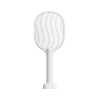 Raquette électrique anti-moustiques et lampe anti-insectes UV 2-en-1, batterie intégrée rechargeable