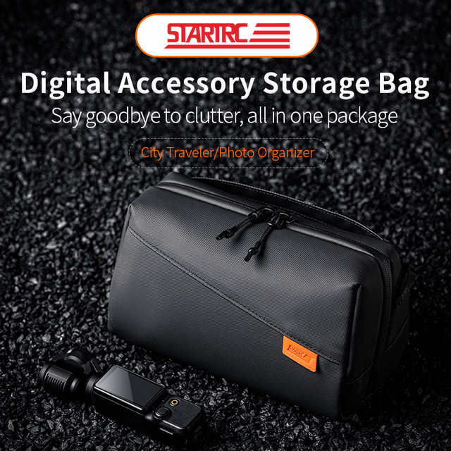 STARTRC Portable Large-Capacity Camera Accessory Carrying Bag for Osmo Pocket 3 and Insta360, Made of PU Material, Strapless