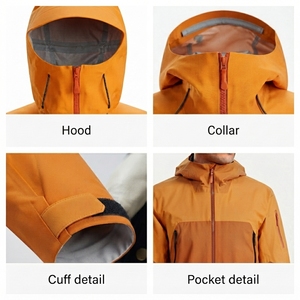 <strong>Thin</strong> <strong>Waterproof</strong> Color Block Hooded <strong>Jacket</strong> with Detachable Removable Liner Outdoor Hiking Custom OEM Factory Direct Multi Color - Product Image 4