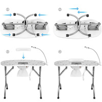 Meubles de salon de manucure professionnels modernes, table de manucure pliable portable avec collecteur de poussière en métal