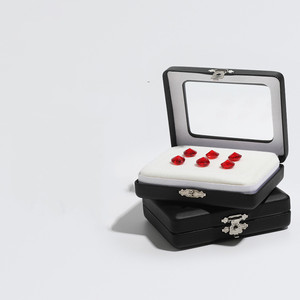 Boîte de présentation de bijoux en cuir et métal rose, style nordique, pour bagues, perles et diamants, vente en gros - Product Image 2