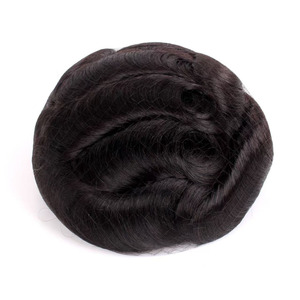 Perruques pour hommes personnalisées transfrontalières, diverses bases en <span class=keywords><strong>filet</strong></span>, toutes en <span class=keywords><strong>cheveux</strong></span> humains véritables, postiches entièrement tissées à la main avec boucle frontale flottante - Product Image 5