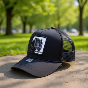 Casquette Trucker Broderie Panthère 6 Panneaux Tissu Maille Unisexe Adulte Respirante Imperméable Panneau Avant Décontractée Printemps Été - Product Image 2