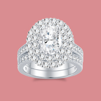 Personnalisé S925 Sterling Silver Oval Jewelry Bagues Femmes Plaqué Or Fiançailles Pleine Moissanite Bague De Mariage En Diamant