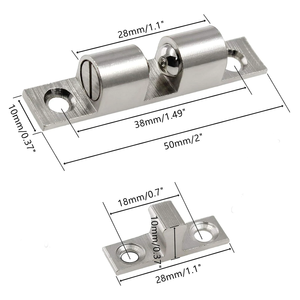 Loquet de porte de meuble moderne en laiton massif, loquet à ressort réglable avec vis offertes, options 1-1/2 et 2 pouces - Product Image 4