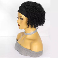 Perruques Courtes Synthétiques Bouclées et Volumineuses pour Femmes Noires, Perruque Bandeau Sans Colle, Perruques Synthétiques en Fibre Future