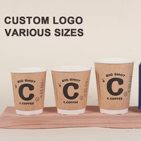 Gobelets à café en papier à double paroi avec logo personnalisé, écologiques, jetables, noirs, pour boissons chaudes, gobelets à thé en papier avec couvercle