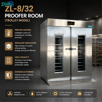 Grande chambre de fermentation automatique ZL-8/32 à 8 chariots, en acier inoxydable, isolée en PU, avec contrôle intelligent programmable pour la levée de la pâte