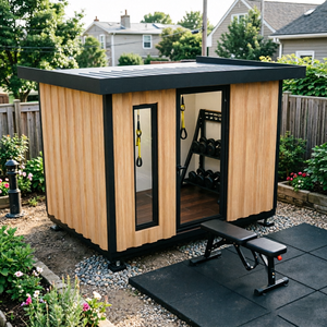 Conteneur préfabriqué pour salle de sport extérieure, salle de fitness domestique pour jardin, structure durable, installation rapide, espace d'entraînement privé idéal - Product Image 3