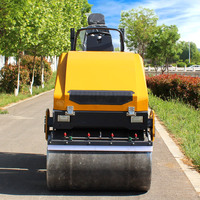 Mini-rouleau compresseur vibrant à double tambour LUHONDDA de 4 tonnes avec moteur, pompe hydraulique, pour asphalte, terre et béton