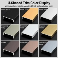 List Aluminium Alloy Bentuk U untuk Dinding Latar, Plafon Hitam dengan Lapisan Titanium, Lis Dekoratif Pembatas untuk Dapur, Luar Ruangan, Hotel