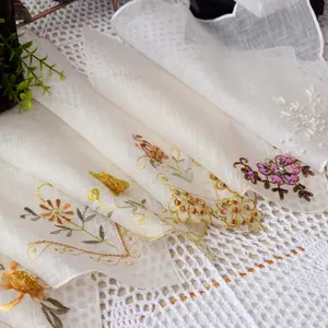 高品質スラブ糸刺繍装飾ナプキンエレガントディナーナプキン家の装飾用