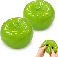 Jouet anti-stress vert en TPR, en forme de pomme, malléable, à rebond lent, décor de bureau, cadeau fidget