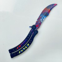Couteau de survie pliant sans lame, style papillon, haute qualité, très vendu, pour l'entraînement, la chasse, le camping et la randonnée