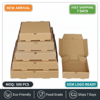 Emballage à emporter en papier kraft recyclable résistant à la graisse avec logo imprimé pour les petites entreprises, boîtes à pizza personnalisées, fabricant de boîtes à pizza