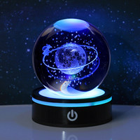 Lampe boule de cristal K9 3D laser vierge en gros 2026, veilleuse LED boule de cristal pour la décoration intérieure et les cadeaux